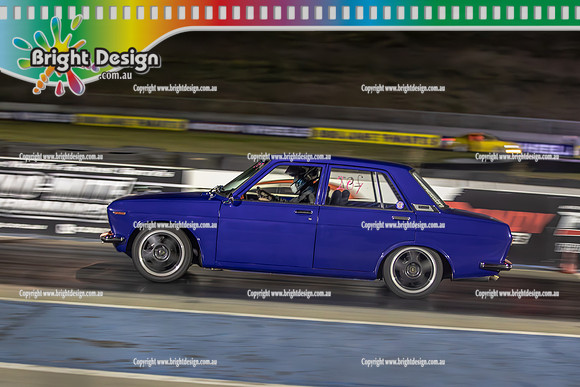 Fast Friday & Roll Racing @ Calder Park Drag Racing 28 February 2025 (179056) PURPLE DATSUN