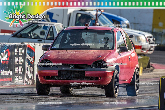 Funday @ Calder Park Drag Racing Sunday 1 July 2018  (105874)  RED BARINA STREET MACHINE