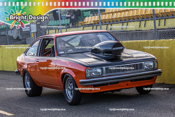 Funday @ Calder Park Drag Racing Sunday 1 July 2018  (105892)  105 ORANGE BLACK UC TORANA TBC