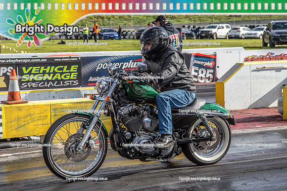 Funday @ Calder Park Drag Racing Sunday 1 July 2018  (106037)  GREEN BIKE TBC 2018