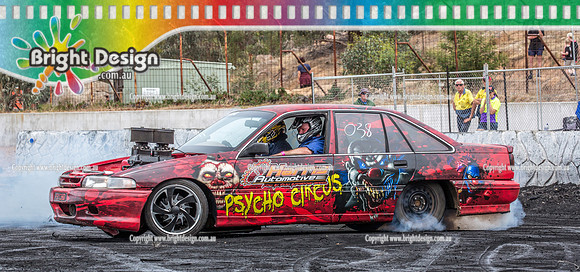 Street Machine Supernats 24 @ Stawell Motor Sports Club 8 Dec 2018  (1010)  PSYCHO CIRCUS BURNOUT