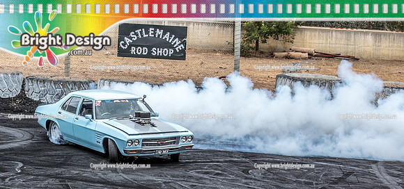 Street Machine Supernats 24 @ Stawell Motor Sports Club 8 Dec 2018  (1711)  HQ383 BURNOUT