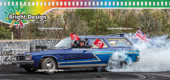 Street Machine Supernats 24 @ Stawell Motor Sports Club 8 Dec 2018  (2764)  BLUEFIRE BURNOUT  SWAY