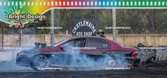 Street Machine Supernats 24 @ Stawell Motor Sports Club 8 Dec 2018  (2919)  DAMAGE BURNOUT