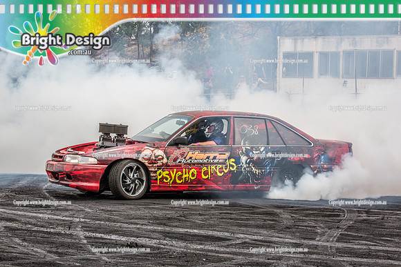 Street Machine Supernats 24 @ Stawell Motor Sports Club 8 Dec 2018  (1013)  PSYCHO CIRCUS BURNOUT