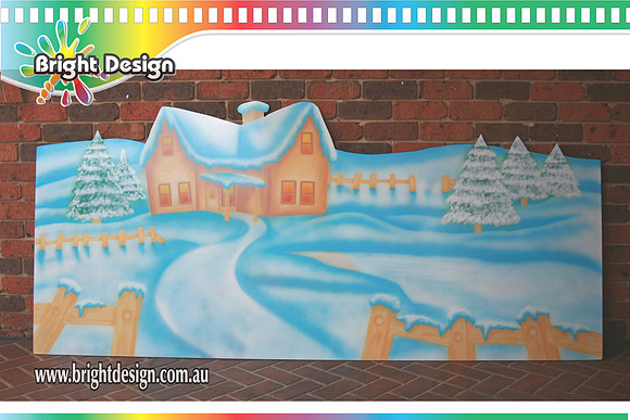 8-60 TR-07 Wm Santas Workshop Outdoor Christmas Display Custom Airbrushed By Bright Design Studio