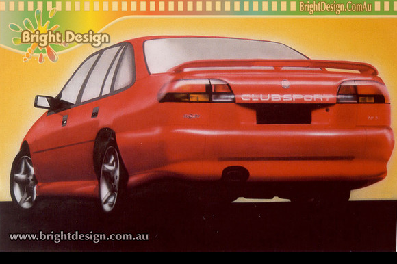 Holden HSV Clubsport 4 Automotive Car illusrtration Custom Airbrushed by Bright Design Studio www