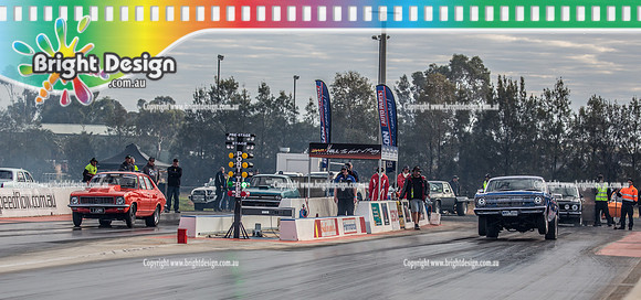 Nostalgia Tri-series RND 2 @ Swan Hill Dragway Sat 18 May 2019   (9068)  2625 LJGMH SCOTT ROUHAN  5549 WMP694 THOMAS ALABAKIS FORD UTE