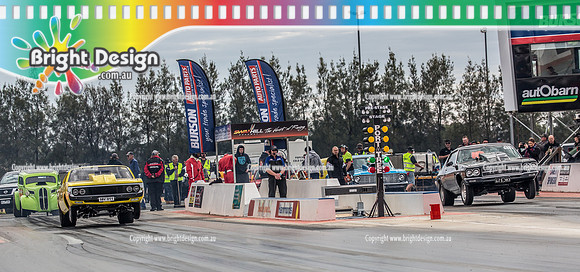 Nostalgia Tri-series RND 2 @ Swan Hill Dragway Sat 18 May 2019   (9643)-2  358 SBV011 ROB EVANS   6887 ALEX BLIAS GTS383