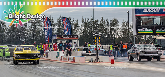 Nostalgia Tri-series RND 2 @ Swan Hill Dragway Sat 18 May 2019   (9648)  358 SBV011 ROB EVANS   6887 ALEX BLIAS GTS383