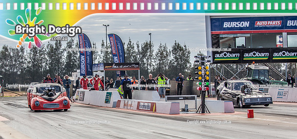 Nostalgia Tri-series RND 2 @ Swan Hill Dragway Sat 18 May 2019   (9803)  6443 MILAN DOKIC   4816 NIKKI ELLIS  THE CHIEF