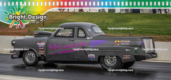 Nostalgia Tri-series RND 2 @ Swan Hill Dragway Sat 18 May 2019   (9125)-2  1954 WARRIOR JEFFERY MOCKETT