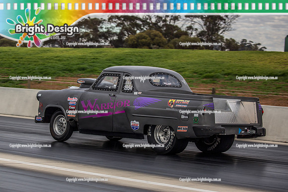 Nostalgia Tri-series RND 2 @ Swan Hill Dragway Sat 18 May 2019   (9137)  1954 WARRIOR JEFFERY MOCKETT