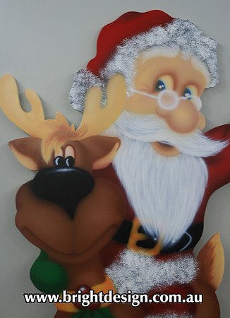 2- S-13 Santa on Reindeer in Home Garden Outside Christmas Display Handmade by Bright Design (3)