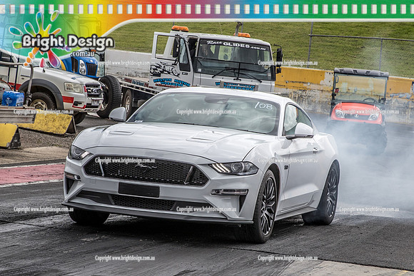 Sunday Funday @ Calder Park Drag Racing Sunday 29 September 2019 (125432)  WHITE MUSTANG  TBC