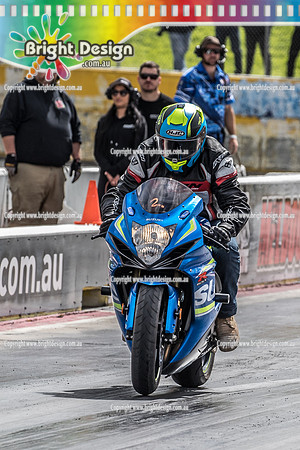 Sunday Funday @ Calder Park Drag Racing Sunday 22 September 2019 (122678)  2 SUZUKI BLUE GSXR BIKE