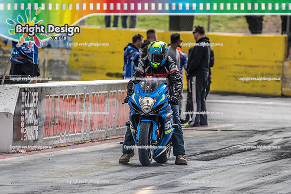 Sunday Funday @ Calder Park Drag Racing Sunday 22 September 2019 (122673)  SUZUKI BLUE GSXR BIKE