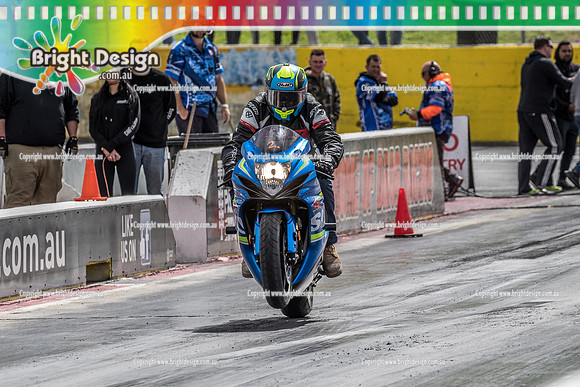 Sunday Funday @ Calder Park Drag Racing Sunday 22 September 2019 (122674)  SUZUKI BLUE GSXR BIKE