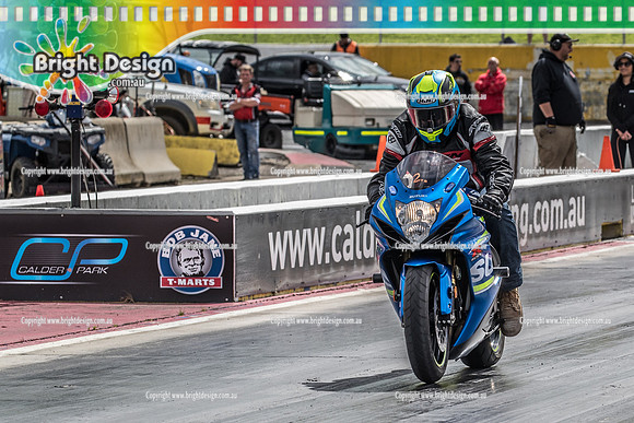Sunday Funday @ Calder Park Drag Racing Sunday 22 September 2019 (122683)  SUZUKI BLUE GSXR BIKE DAVID