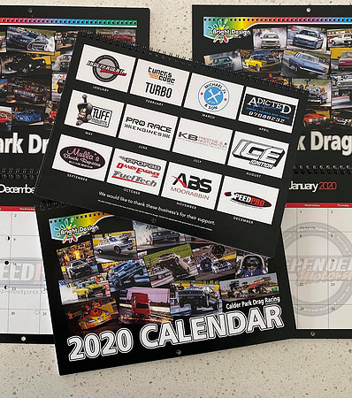 Bright Design 2020 Calendar Photos from Calder Park Drag Raacing square