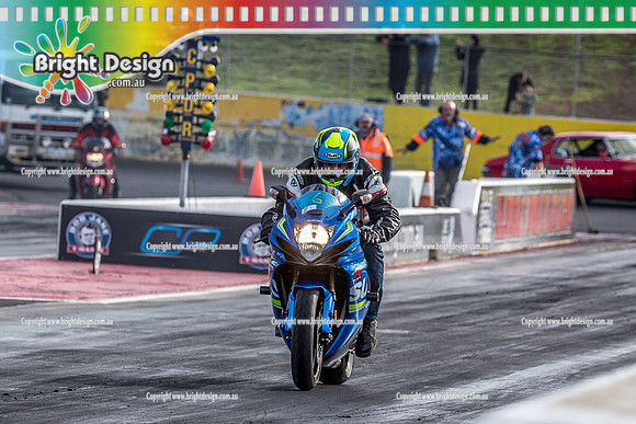 Sunday Funday @ Calder Park Drag Racing Sunday 16 June 2019 (119681)  SUZUKI BLUE GSXR BIKE