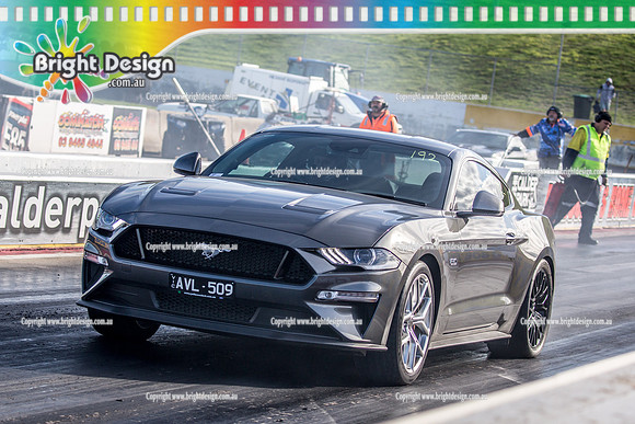 Sunday Funday @ Calder Park Drag Racing Sunday 16 June 2019 (119889)  AVL509  Mustang
