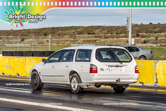 Sunday Funday @ Calder Park Drag Racing Sunday 16 June 2019 (119922)  107 WHITE FORD WAGON TBC