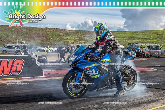 Sunday Funday @ Calder Park Drag Racing Sunday 16 June 2019 (120102)   SUZUKI BLUE GSXR BIKE