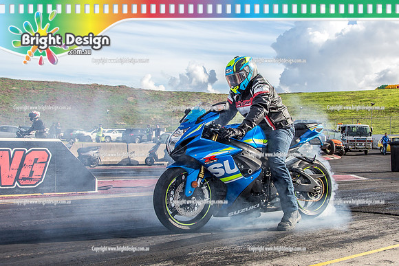 Sunday Funday @ Calder Park Drag Racing Sunday 16 June 2019 (120104)   SUZUKI BLUE GSXR BIKE