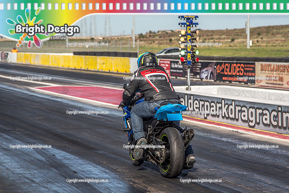 Sunday Funday @ Calder Park Drag Racing Sunday 16 June 2019 (120108)   SUZUKI BLUE GSXR BIKE