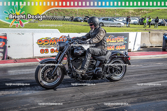 Sunday Funday @ Calder Park Drag Racing Sunday 16 June 2019 (120136)    BIKE TBC BLACK HARLEY