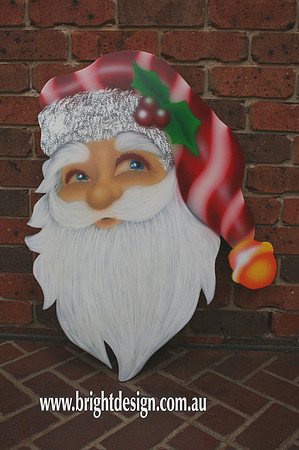 2- S-30 Santa Head Outdoor Christmas Decorations Handmade for Commercial n Home Christmas Display
