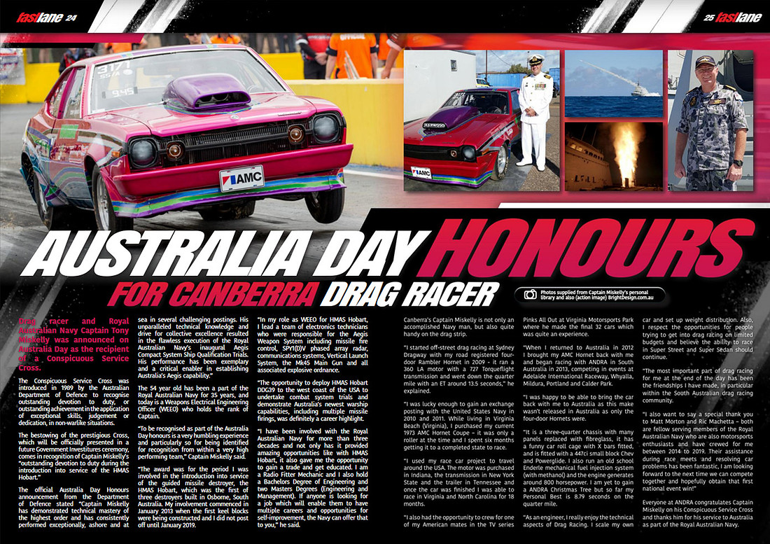Fastlane Issue 30 March 2020 editorial of Wombat Racing Tony Miskelly