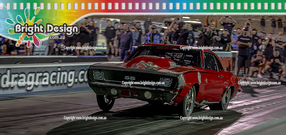 Street Outlaws NPK No Prep Kings vs Australia @ Calder D1 17 March 2023 (146899)-2 RYAN MARTIN FIREBALL CAMARO