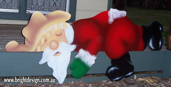 2- S-02 OZ 2 Lazy Santa Tradtional Australian Swaggie Icon Custom Airbrushed by Bright Design