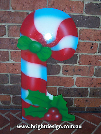 10-55 M-10 Christmas Candy Cane Outdoor Christmas Display Custom Airbrushed Christmas  Decoration by Bright Design Studio