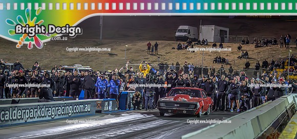 Street Outlaws NPK No Prep Kings vs Australia @ Calder D2 19 March 2023 (149390) RYAN MARTIN FIREBALL CAMARO