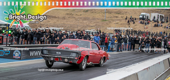 Street Outlaws NPK No Prep Kings vs Australia @ Calder D2 19 March 2023 (148525) RYAN MARTIN FIREBALL CAMARO