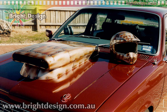 LA Deadli Holden Gemini Automotive Bonnet Custom Airbrushed by Bright Design Airbrush (4)