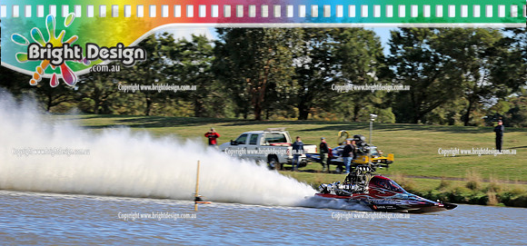 Victorian Drag Boat Club 6 sec Hydro Shoot Out Club Race Day 19 April 2013 Bright Design  (1447)  THUNDER DOWN UNDER