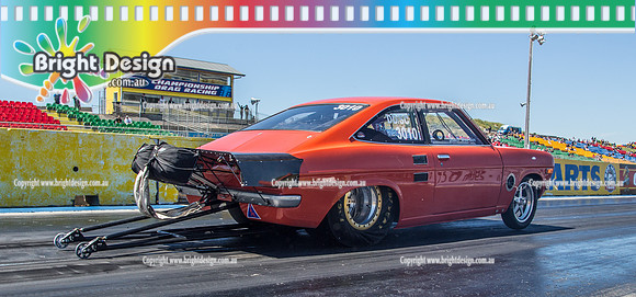APSA & Nitro Funny Cars @ Calder Park Drag Racing Sat 29 Oct 2016 (66055)  3010 ORANGE DATSUN ALEX BIOS