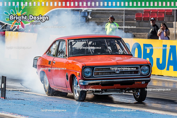 APSA & Nitro Funny Cars @ Calder Park Drag Racing Sat 29 Oct 2016 (66278)   3010 ORANGE DATSUN ALEX BIOS