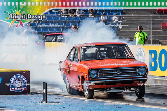 APSA & Nitro Funny Cars @ Calder Park Drag Racing Sat 29 Oct 2016 (66277)  3010 ORANGE DATSUN ALEX BIOS