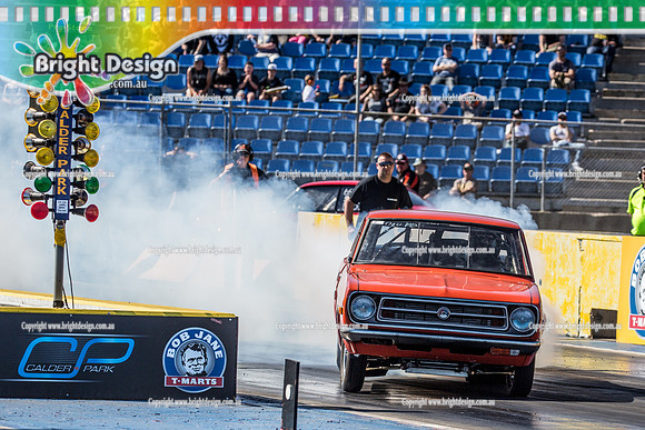 APSA & Nitro Funny Cars @ Calder Park Drag Racing Sat 29 Oct 2016 (66275)   3010 ORANGE DATSUN ALEX BIOS