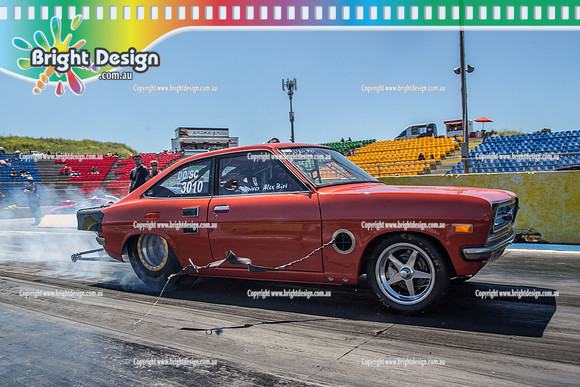 APSA & Nitro Funny Cars @ Calder Park Drag Racing Sat 29 Oct 2016 (66053)  3010 ORANGE DATSUN ALEX BIOS