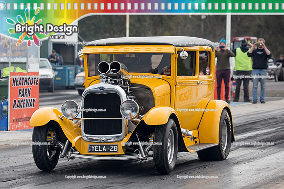 Marsh Rodders Drag Racing Fun Day @ Heathcote  Sat 6 August 2016 (3123)  YELA28