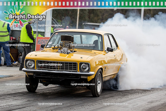 Marsh Rodders Drag Racing Fun Day @ Heathcote  Sat 6 August 2016 (3195)  TBC YELLOW TORRIE