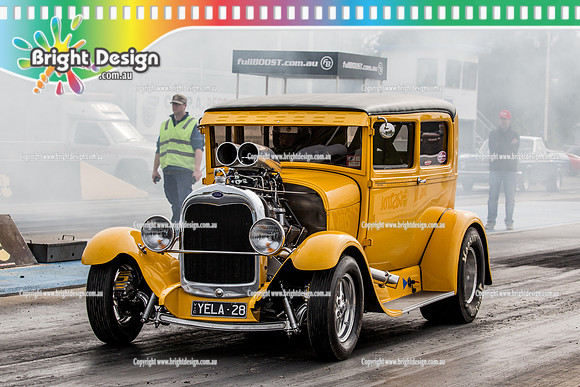 Marsh Rodders Drag Racing Fun Day @ Heathcote  Sat 6 August 2016 (3335)  YELA28