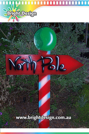 10-35 M-06 wm North Pole Sign Outdoor Christmas Display Custom Airbrushed by Bright Design Studio