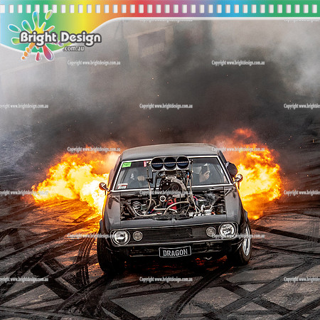 Summernats 34 Thursday 6 Jan 2022  BDMP1617-2  DRAGON BURNOUT FIRE